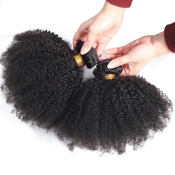 Hair Brazilian Afro Curly 2 Bundles Virgin Human Hair Bundle Deal Hair Extensions