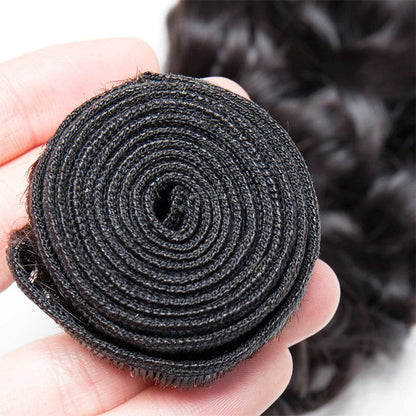 Water Wave 3 Bundles With 4x4 Lace Closure Brazilian Human Hair