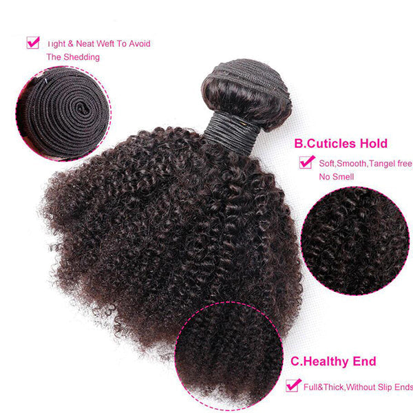 Hair Brazilian Afro Curly 2 Bundles Virgin Human Hair Bundle Deal Hair Extensions