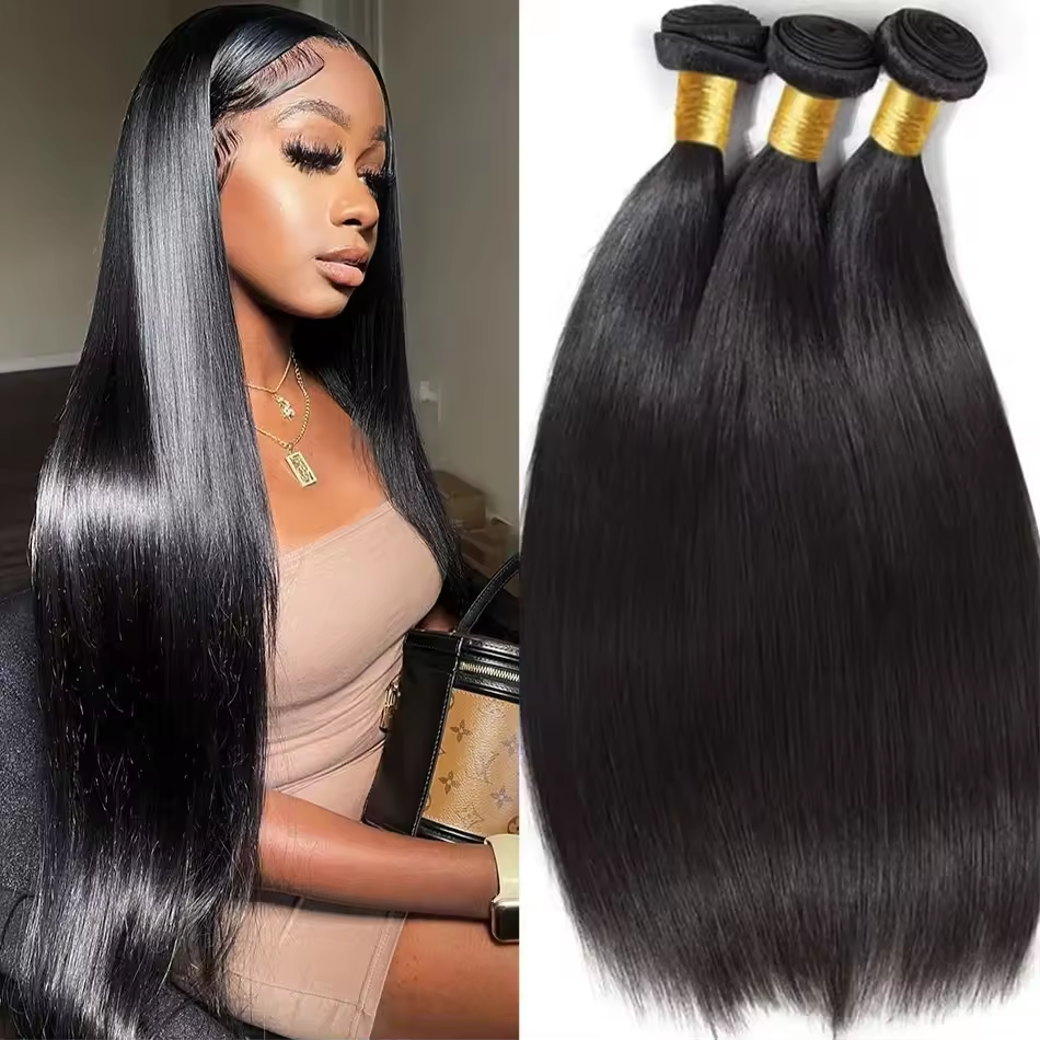 3 Bundles Indian Straight Virgin Human Hair Extension 8-40 inches