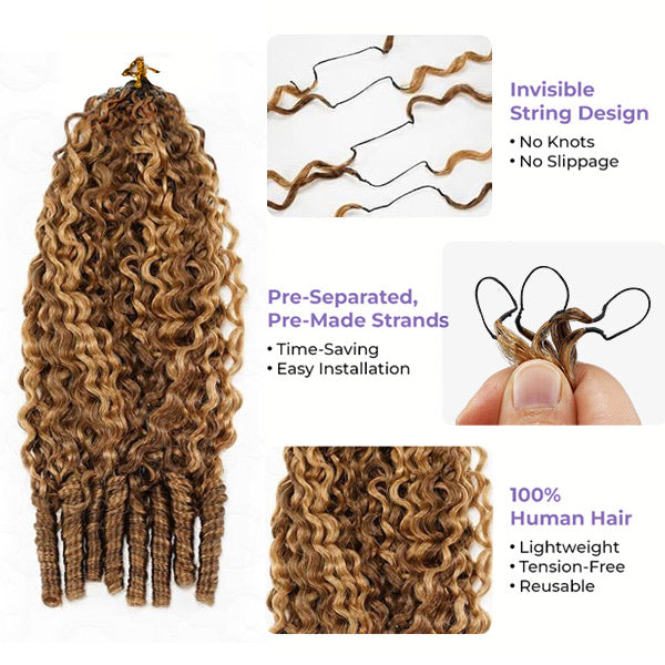Pre-Sale | HAIR Highlight 4/27 Burmese Curly Crochet Human Hair With Miracle Knots for Easy Install