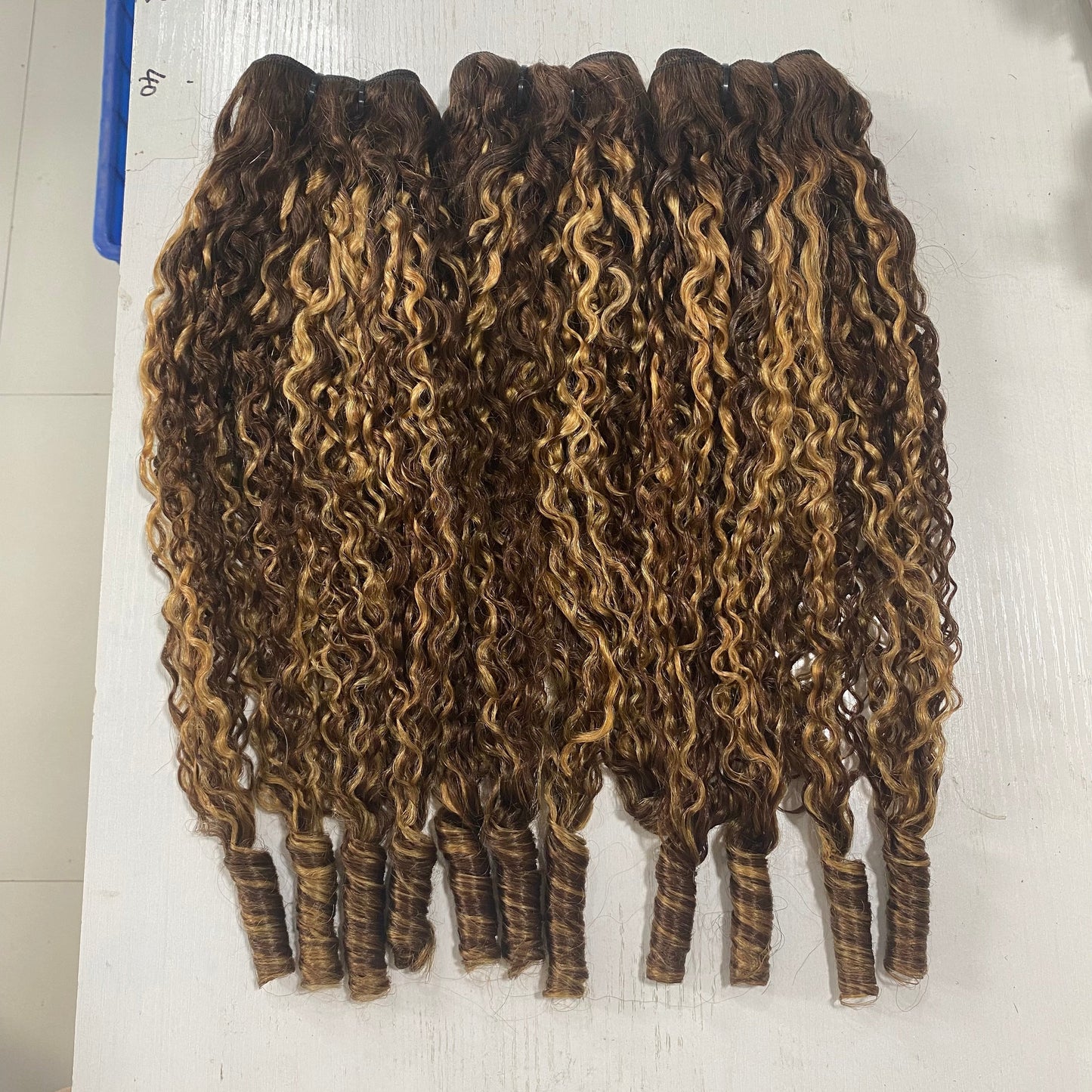 Hair Highlight P4/27 Burmese Curly Human Hair 3 Bundles Extension Hair Weave Bundles