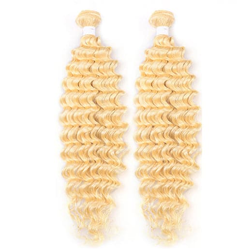 613 Blonde Deep Wave 3 Bundles human hair