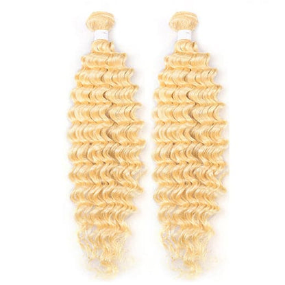 613 Blonde Deep Wave 3 Bundles human hair