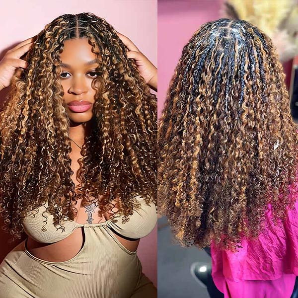 Pre-Sale | HAIR Highlight 4/27 Burmese Curly Crochet Human Hair With Miracle Knots for Easy Install
