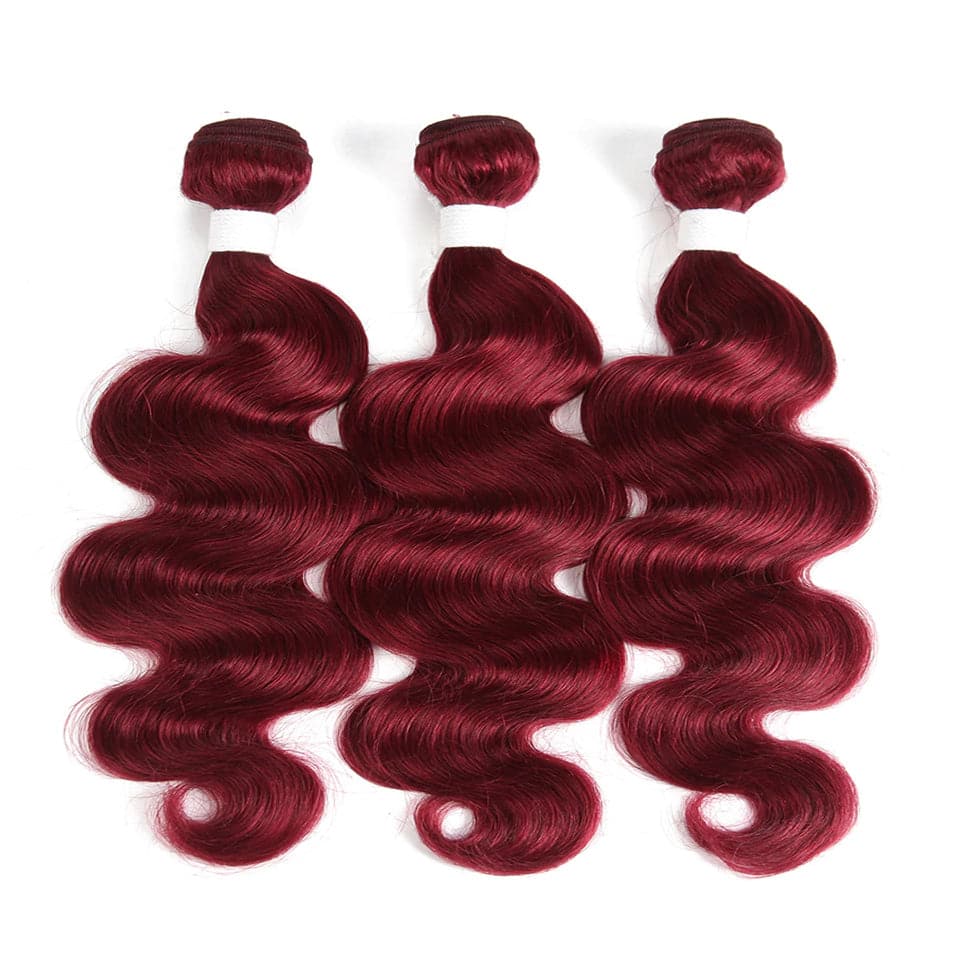 Red Bundles Burg body wave 4 Bundles 100% Virgin Human Hair Extension