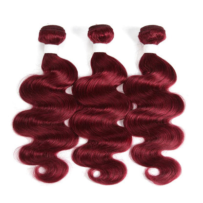 Red Bundles Burg body wave 4 Bundles 100% Virgin Human Hair Extension