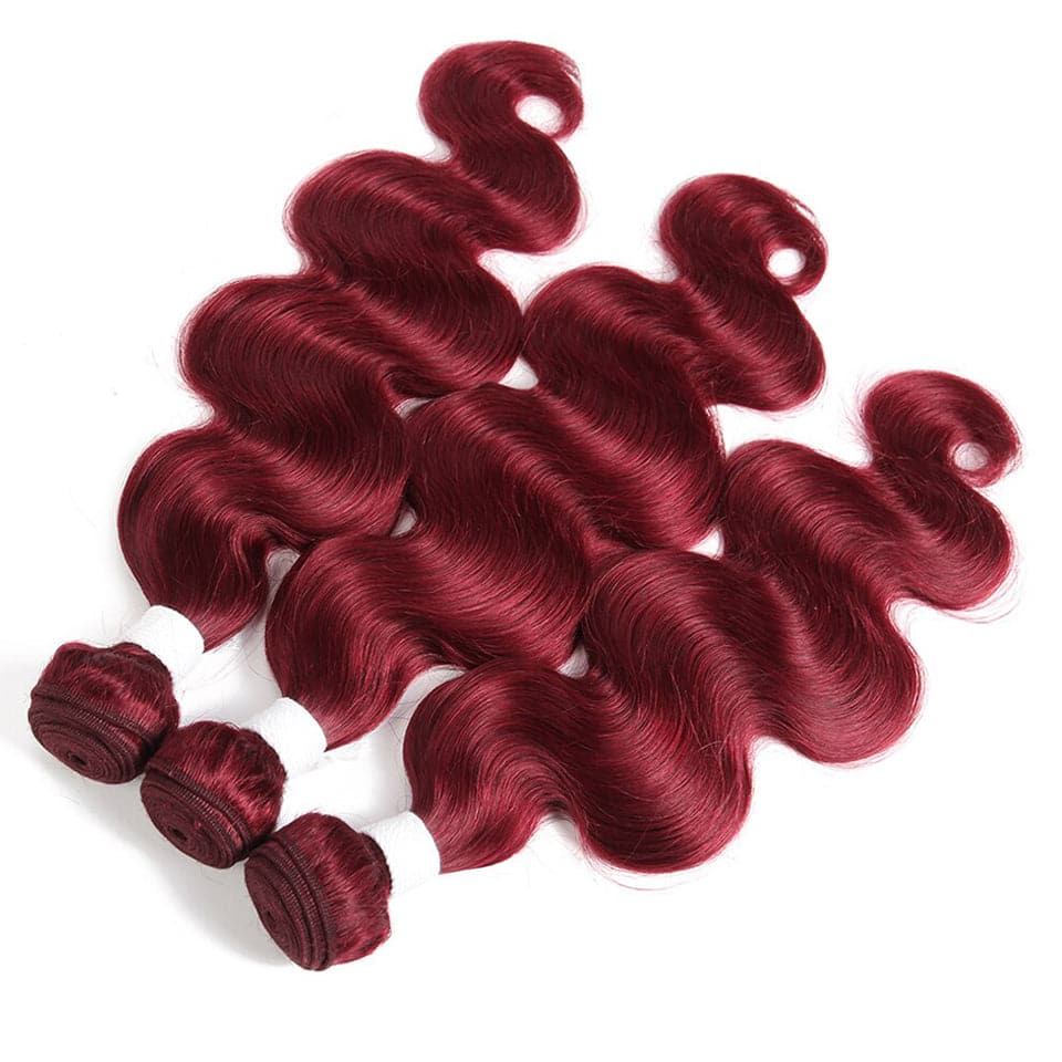 Red Bundles Burg body wave 4 Bundles 100% Virgin Human Hair Extension
