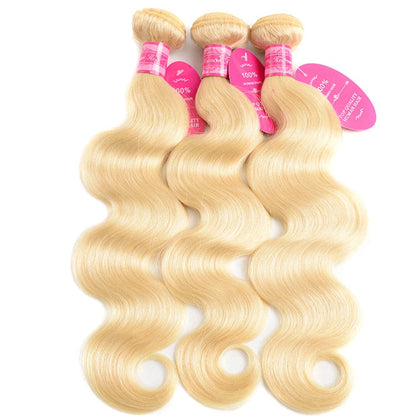 613 Blonde Color Body Wave 4 Bundles Virgin Human Hair Extensions