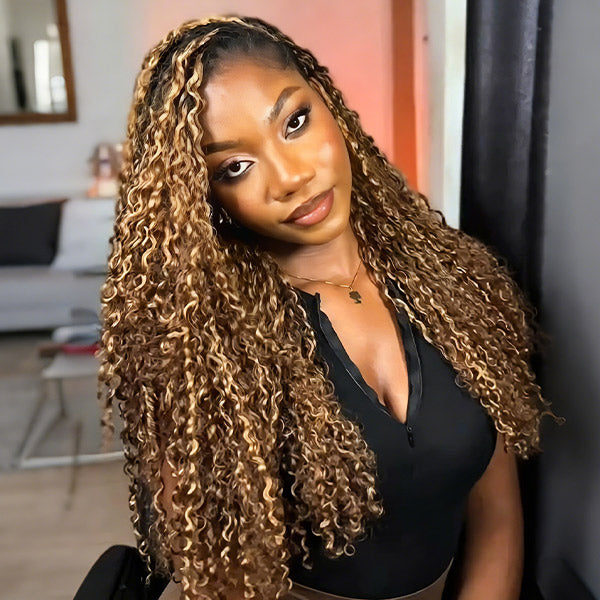 Pre-Sale | HAIR Highlight 4/27 Burmese Curly Crochet Human Hair With Miracle Knots for Easy Install