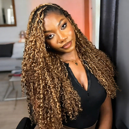 Pre-Sale | HAIR Highlight 4/27 Burmese Curly Crochet Human Hair With Miracle Knots for Easy Install