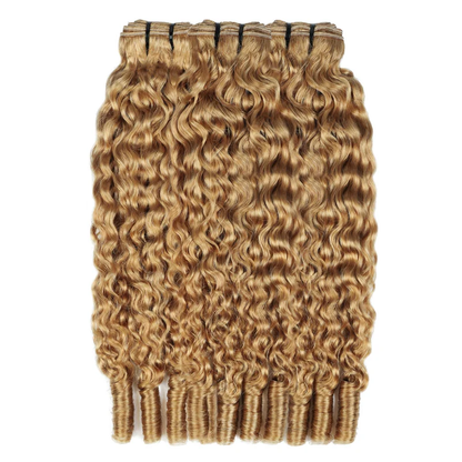 #27 Honey Blonde Burmese Curly 3 Bundles 100% Human Hair Bundles Unprocessed Human hair