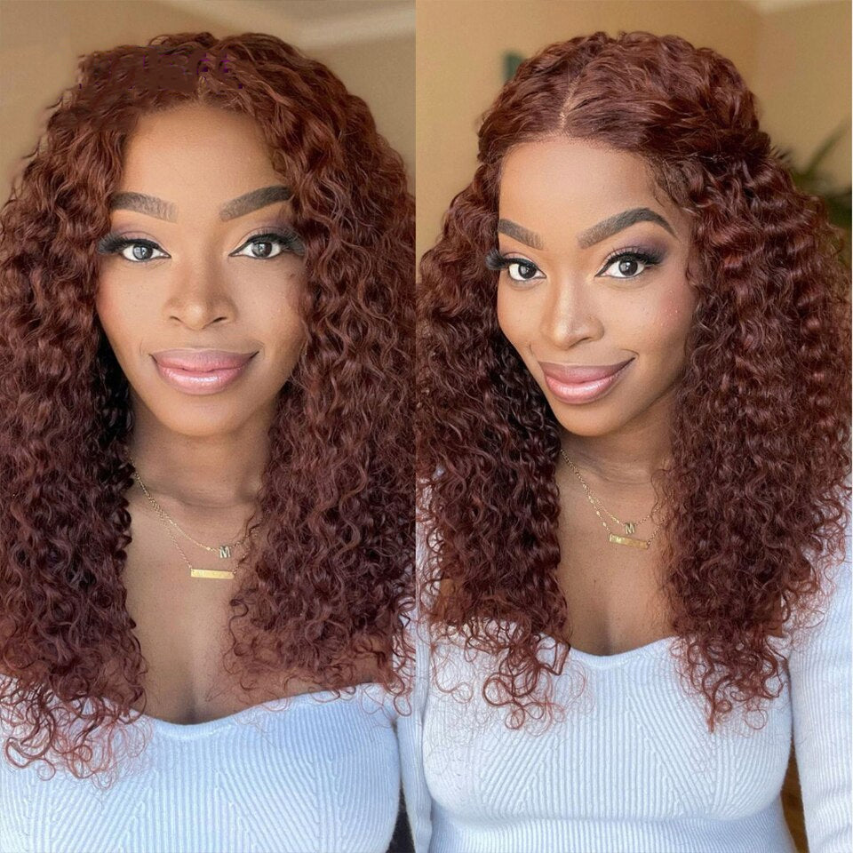 #33 Reddish Brown water Wave 3 Bundles Human Hair(No Code Need)