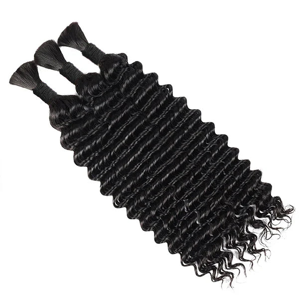 Bulk For Braiding Hair Deep Wave  No Weft Brazilian Virgin Human Hair for Braiding Hair