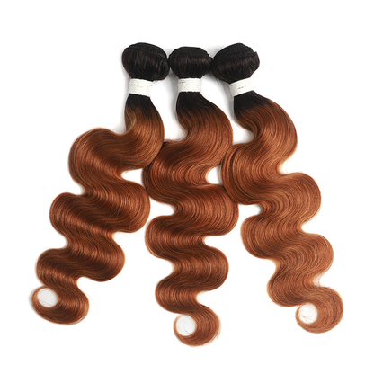 Ombre 1B/30 Body Wave 3 Bundles With Closure 4x4 pre Colored 100% virgin human hair