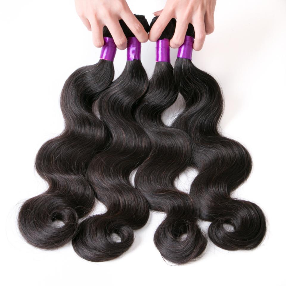 4 Bundles Brazilian Body Wave Virgin Human Hair Extension 8-40 inches