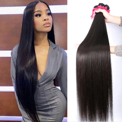 3 Bundles Indian Straight Virgin Human Hair Extension 8-40 inches