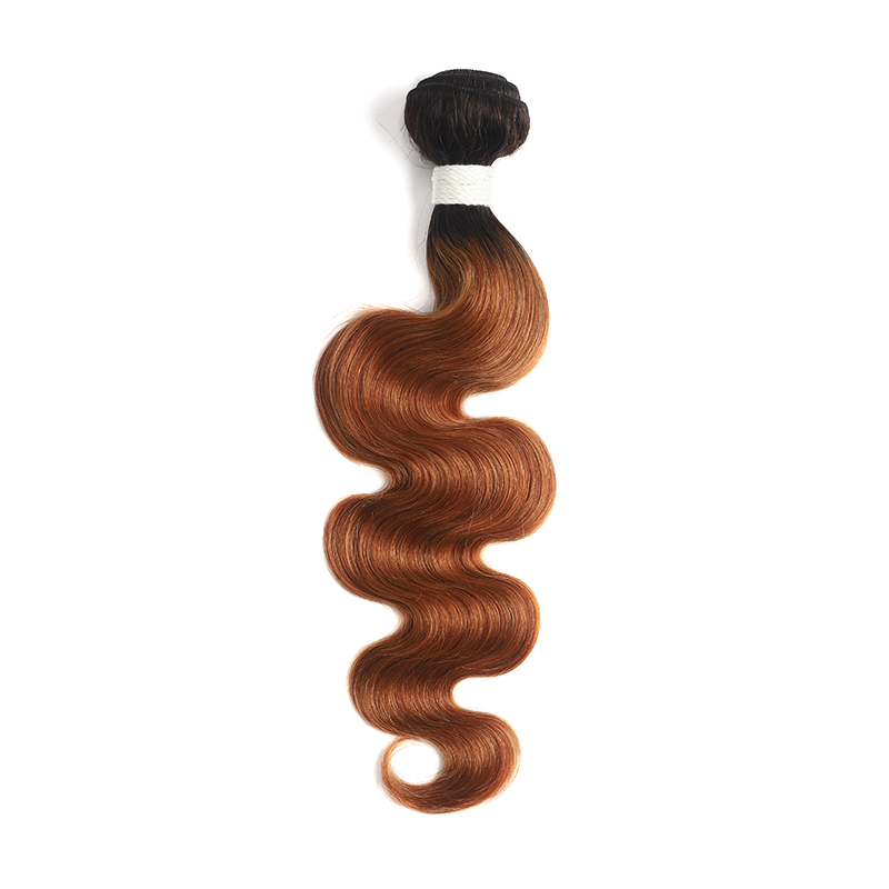 Ombre 1B/30 Body Wave 3 Bundles With Closure 4x4 pre Colored 100% virgin human hair
