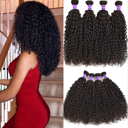 Brazilian Kinky Curly 4 Bundles Virgin Human Hair Extensions 8-40 inches