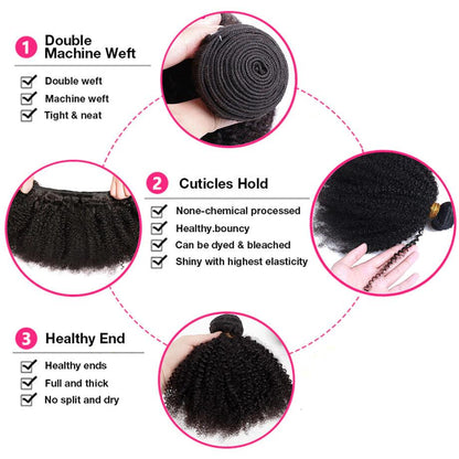 Hair Brazilian Afro Curly 2 Bundles Virgin Human Hair Bundle Deal Hair Extensions