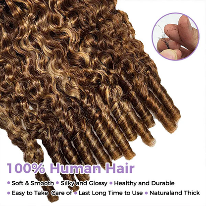 Pre-Sale | HAIR Highlight 4/27 Burmese Curly Crochet Human Hair With Miracle Knots for Easy Install