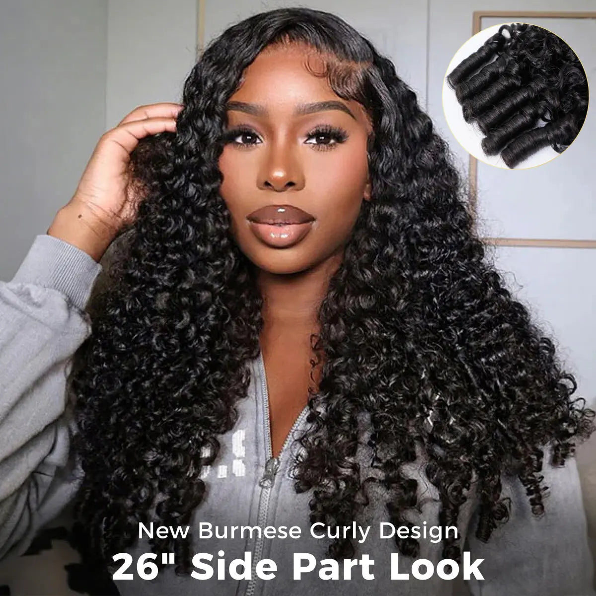 Pre-Sale | HAIR Highlight 4/27 Burmese Curly Crochet Human Hair With Miracle Knots for Easy Install