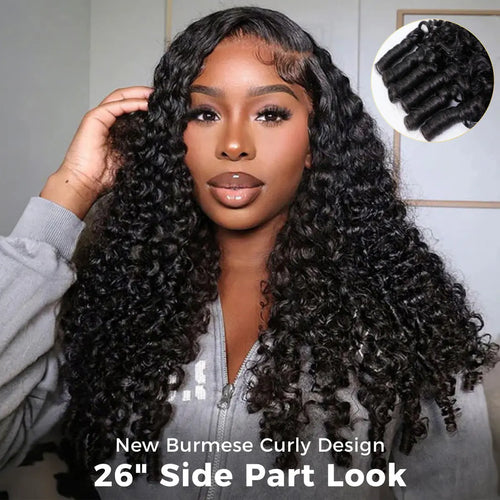 Pre-Sale | HAIR Highlight 4/27 Burmese Curly Crochet Human Hair With Miracle Knots for Easy Install